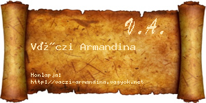 Váczi Armandina névjegykártya